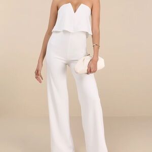 Power of Love White Strapless Jumpsuit